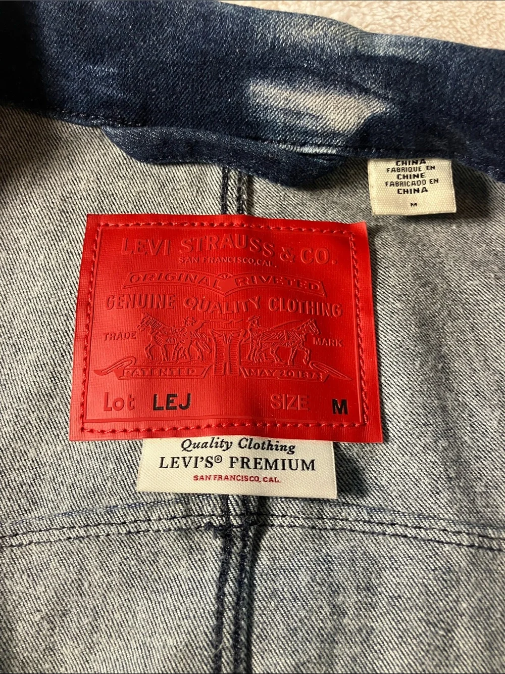 Levis Engineered LEJ Jeans Premium Denim Trucker Jacket Sz M